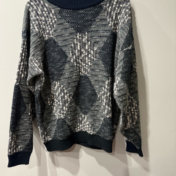 Point Zero Other - Vintage Point Zero Argyle Knit Sweater | Black & Grey | Size S